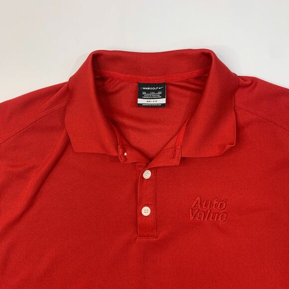 Nike Classic Polo Shirt Mens XXL 2XL Red Sweat Wicking Dri Fit Performance Golf - Picture 4 of 13